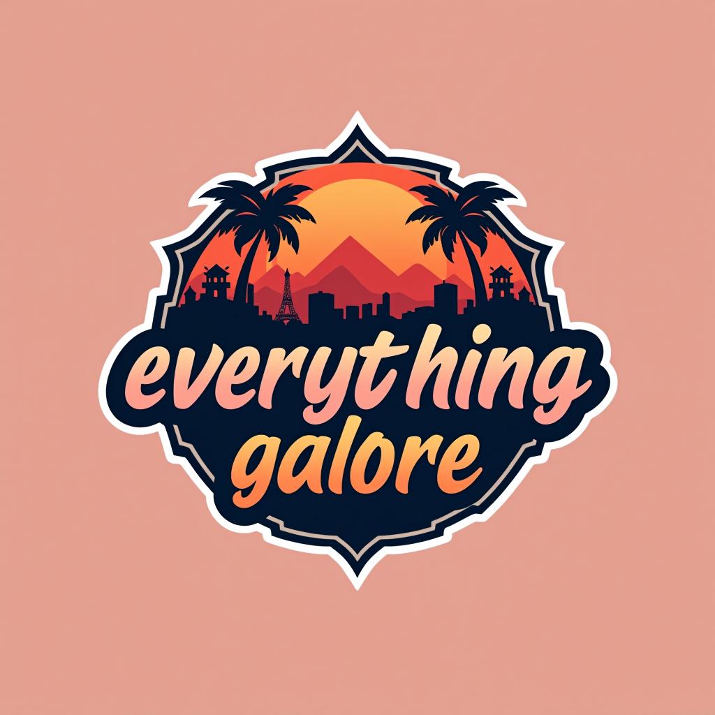  design a logo, custom sticker design for streetwear brand , with the text 'everythinggalore'.