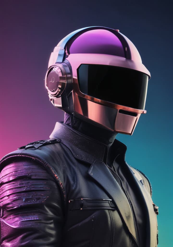 um wallpaper usando os personagens da música something about us do daft punk, num estilo vaporwave e com menções a partes da música highly detailed,studio lighting,professional,vivid colors, cinematic lighting, HDR, UHD, 4K, 8k, 64K