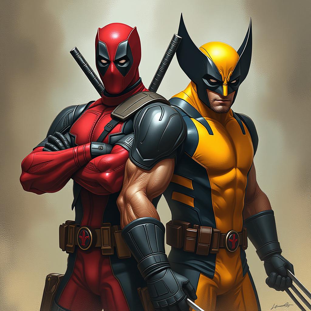  deadpool and wolverine, award winning, professional, highly detailed, masterpiece