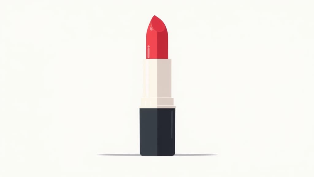  flat illustration, flaticon, (illustration:1.15), lipstick minimalism icon outline without middle on white background ar 16:9, [cory loftis, strobist, pascal campion :: 0.2]