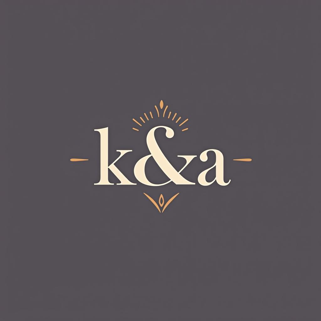  design a logo, logo elegante con la letra k y a que se referente a rebanadas de pastel. , with the text 'k&a'.