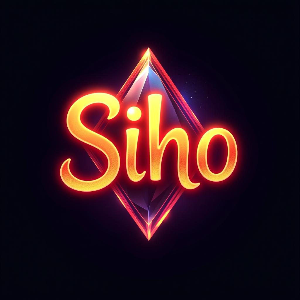  make a logo siho written in a glowing gem