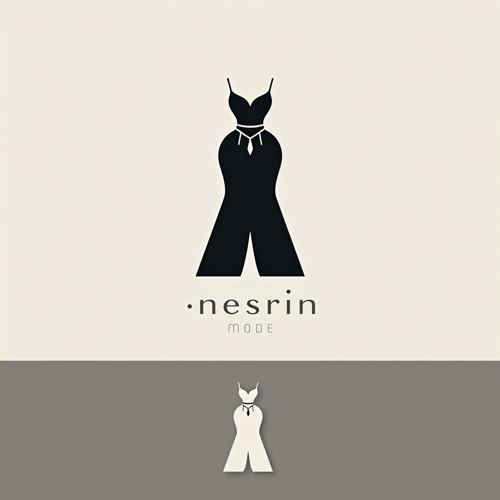  design a logo, in a minimalism style. n m logo nesrin mode mit kleidern schwarz weiß elegant türkei , with the text 'nesrin mode '.