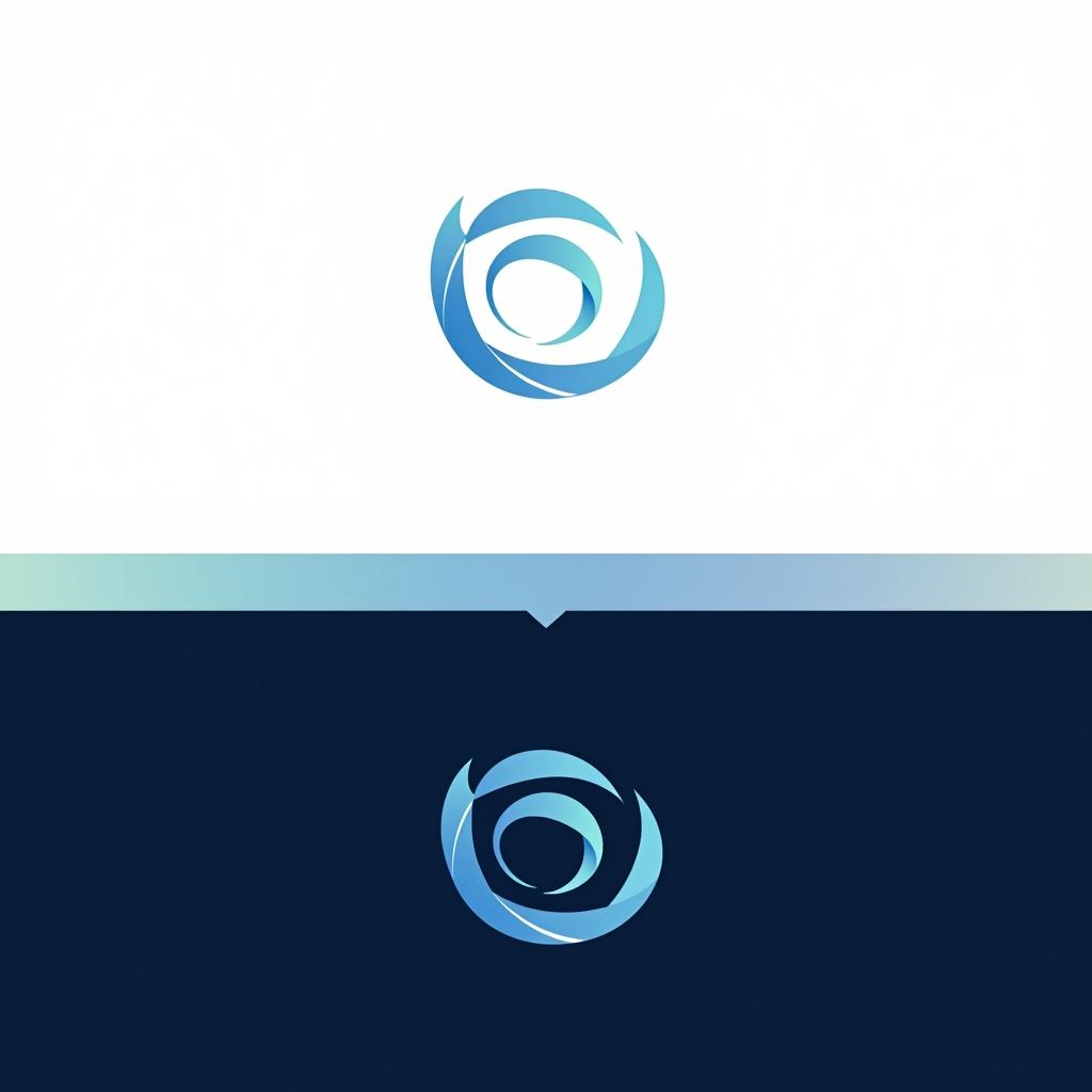  design a logo, un logo d'entreprise avec un logo de vortex circulaire, design propre et beau, simple, esthétique magnifique, duotone bleu et sarcelle sur fond blanc, lignes nettes et propres, ouragan