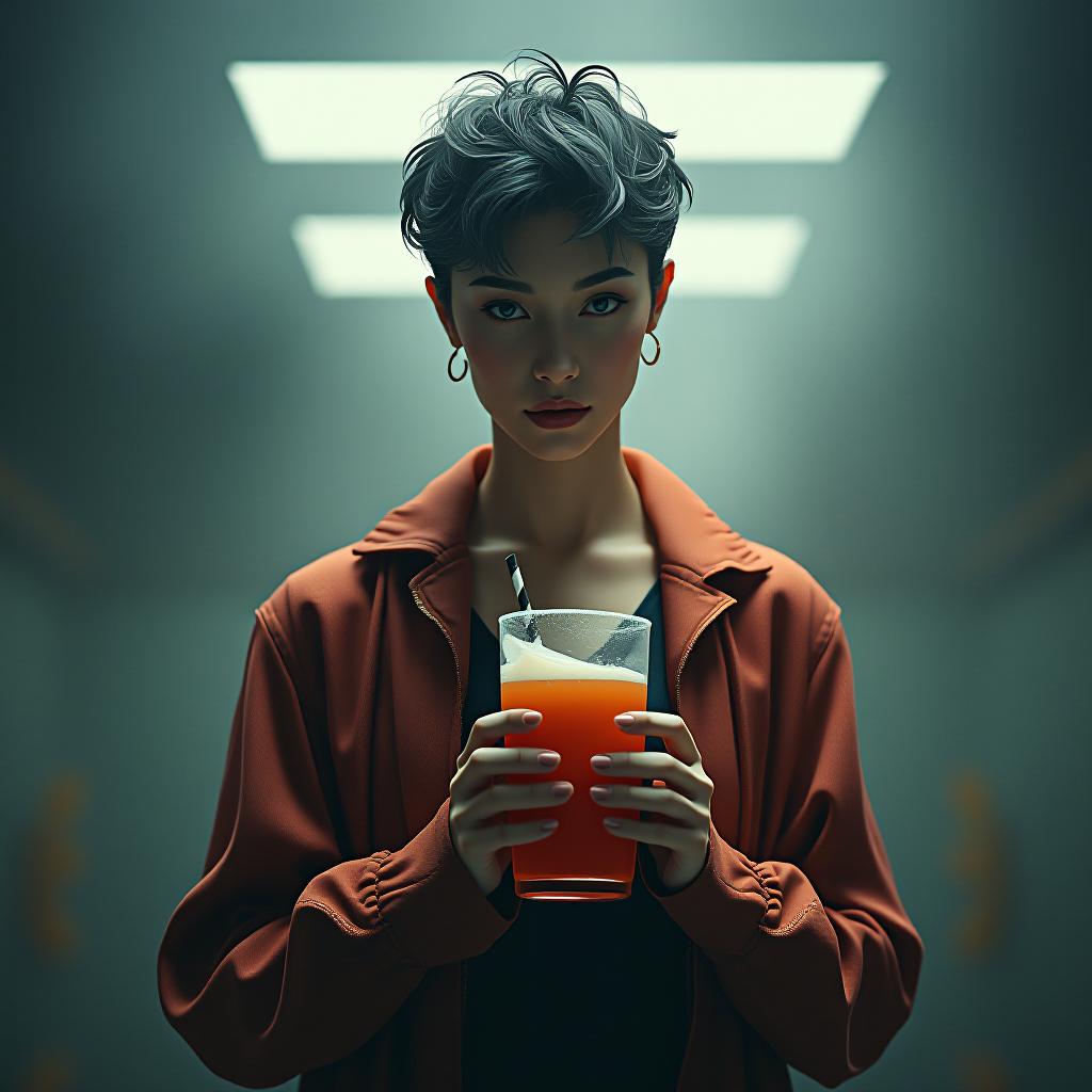  detox drink hyperrealistic, full body, detailed clothing, highly detailed, cinematic lighting, stunningly beautiful, intricate, sharp focus, f/1. 8, 85mm, (centered image composition), (professionally color graded), ((bright soft diffused light)), volumetric fog, trending on instagram, trending on tumblr, HDR 4K, 8K