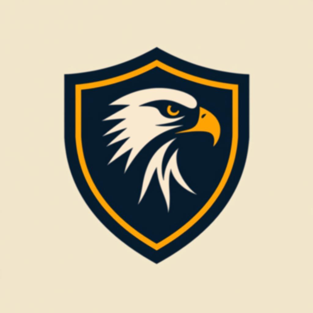  design a logo, create an emblem logo using an eagle’s eye and a shield, emphasizing the company’s focus on vigilance and protection.