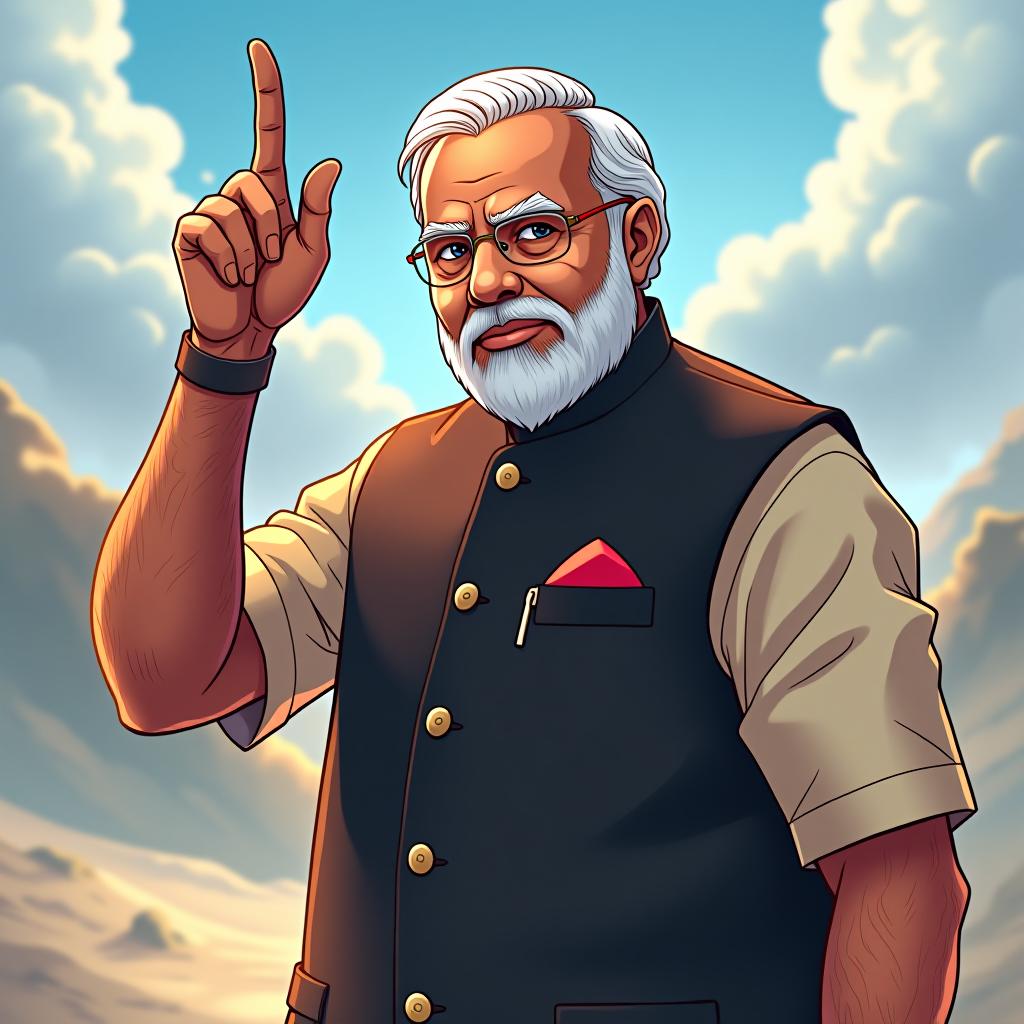  anime, anime sytle, narendra modi