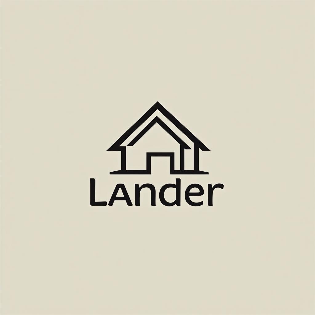  design a logo, minimal line logo in the theme of real estate, with the text ‘lander’