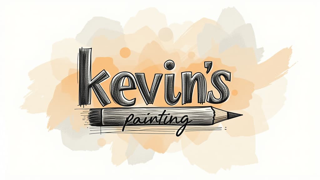  design a logo, in a pencil style. painting service , with the text 'kevin’s painting '.