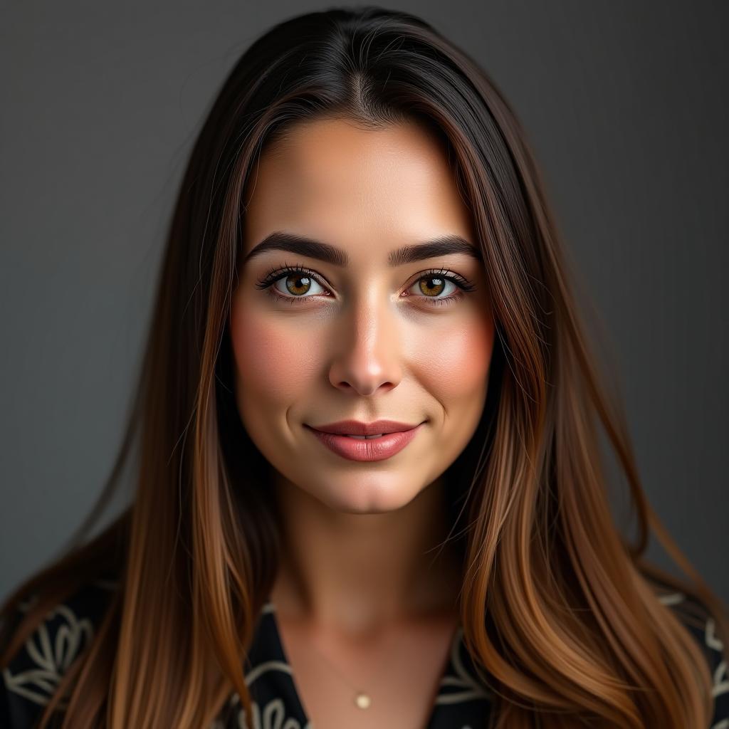  create a professional work headshot of a jewish moroccan . age 34 with no makeup and straight brown hair. , female, spanish, , , masterpiece, best quality