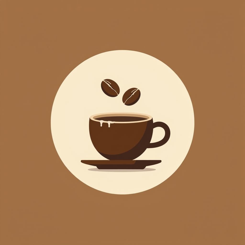  cute and modern minimalist coffee brand logo for a bold and innovative company, featuring coffee cup and beans. this logo in circle