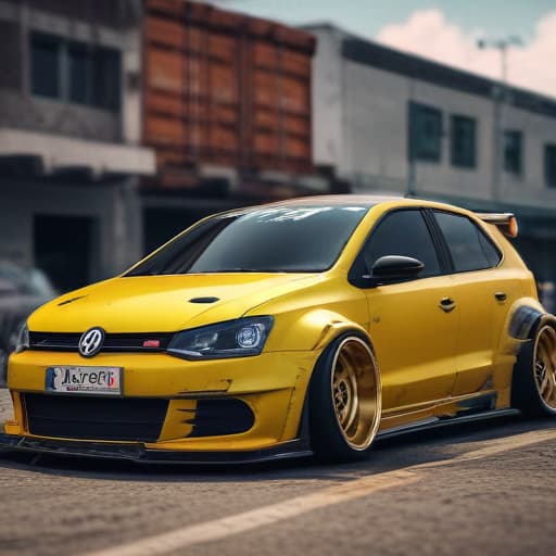 Volkswagen polo sedan yellow tuning drift unreal ultra 4k