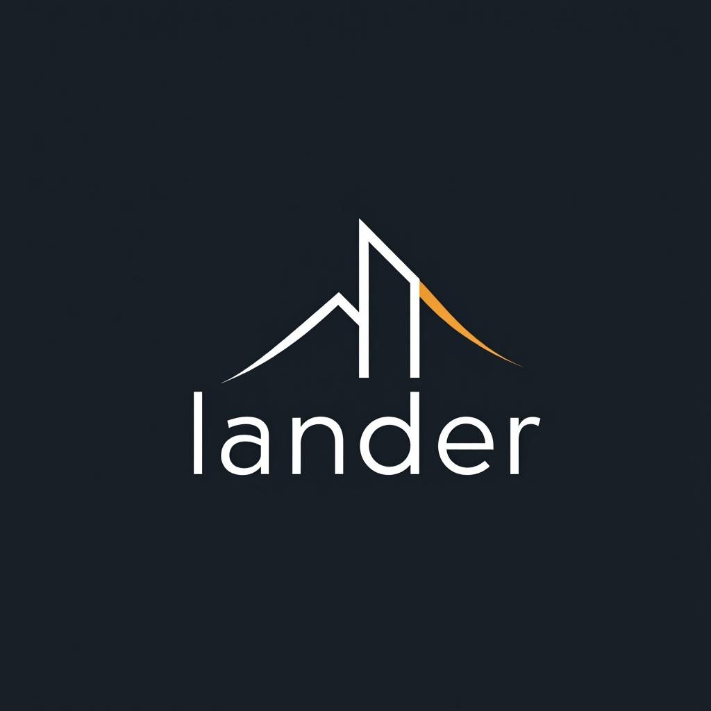  design a logo, minimal line logo in the theme of real estate, with the text ‘lander’