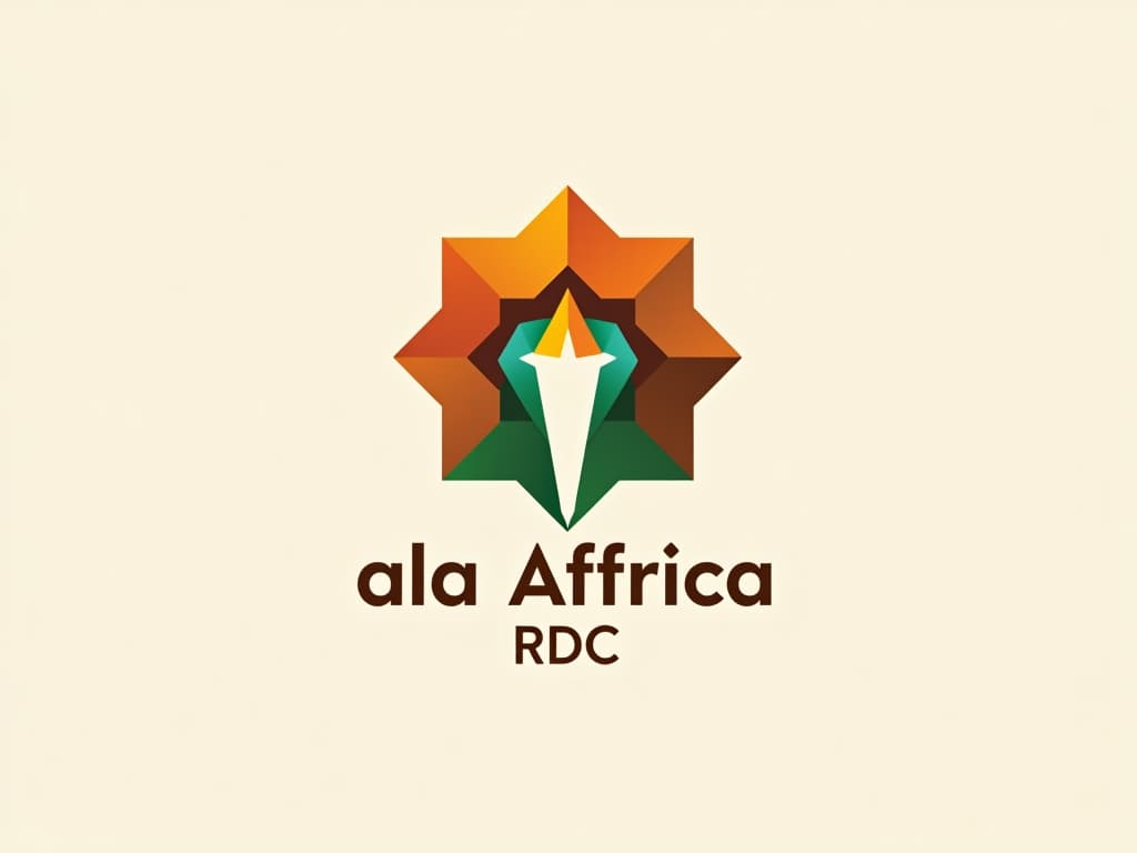  design a logo, in a origami style. génie, excellence, créateur , with the text 'ala africa rdc'.