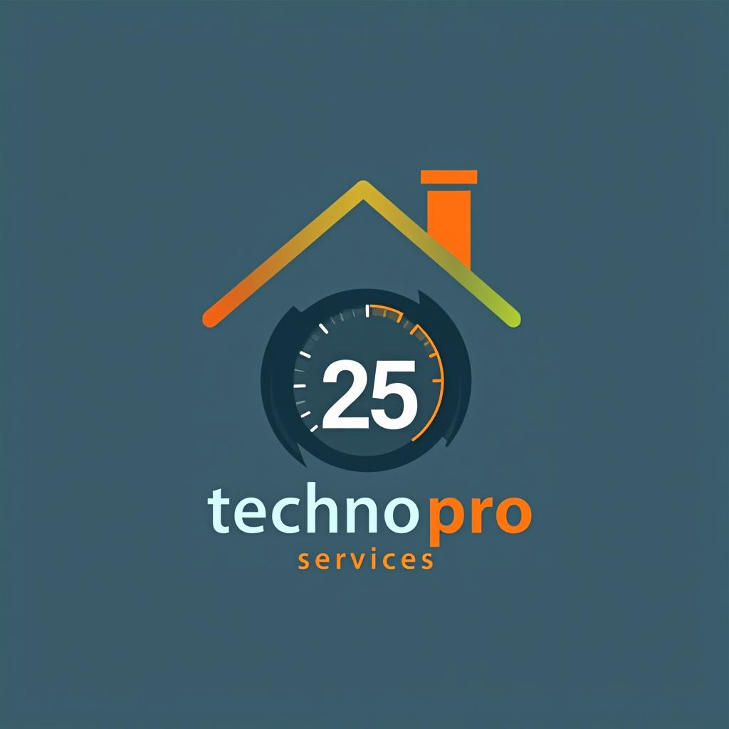  design a logo, maison connecté thermostat économie d’énergie , with the text 'techno pro services'.