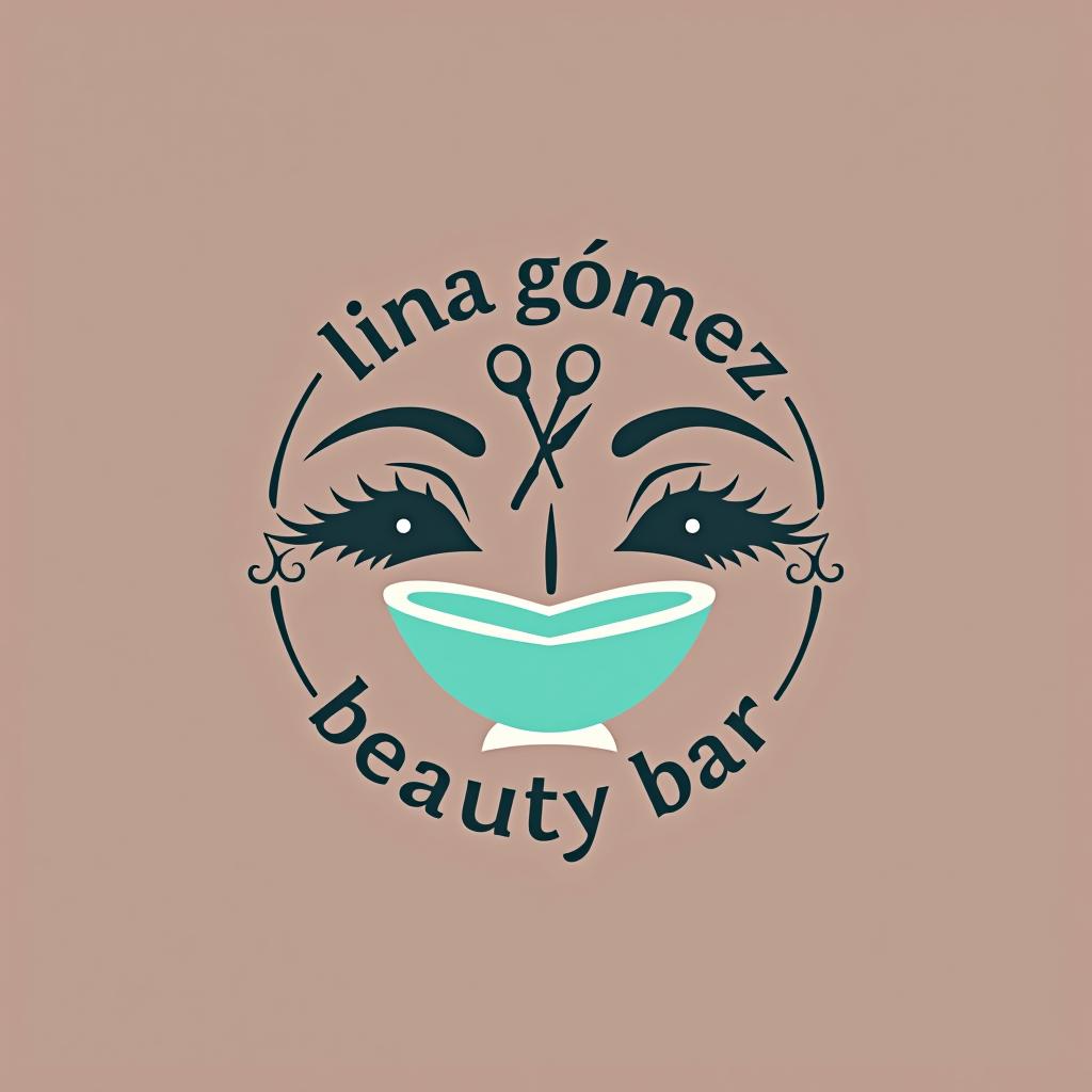  design a logo, spa de uñas, cejas, pestañas y uñas , with the text 'lina gómez beauty bar '.