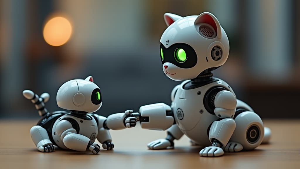  cat, robot, feline, automation, ai, artificial intelligence, machine, pet, companion, technology, innovation, gadget, smart, interactive, autonomous, cyber, electronic, mechanical, digital, intelligen