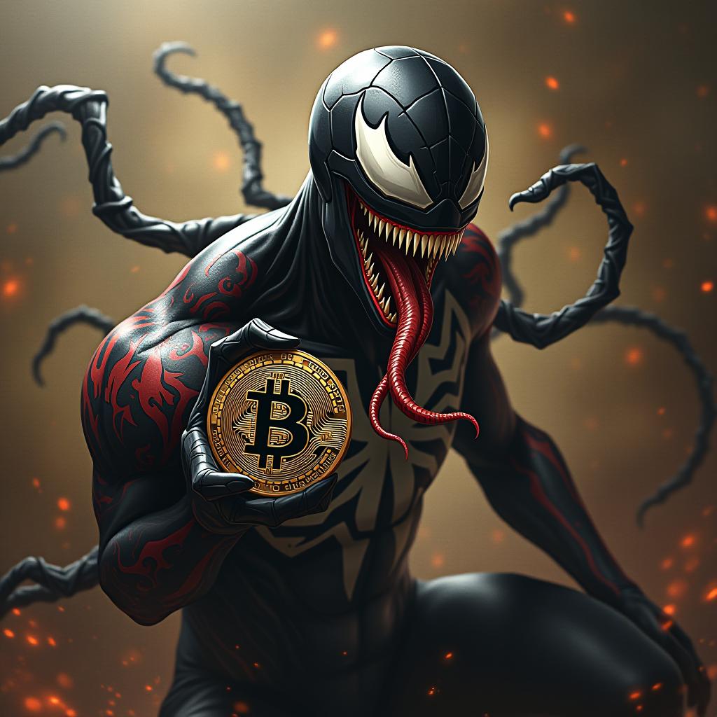  venom with a bitcoin tattoo