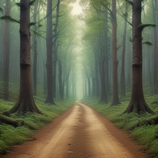 Trail of forest in Surrealist style with Forests background