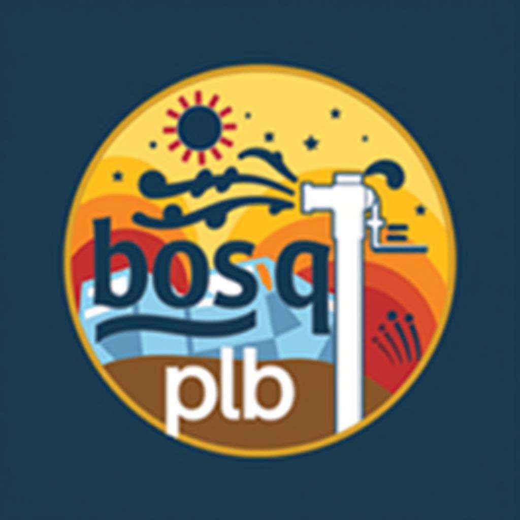  design a logo, in a threedrender style. plomberie climatisation électricité , with the text 'bosq plb '.