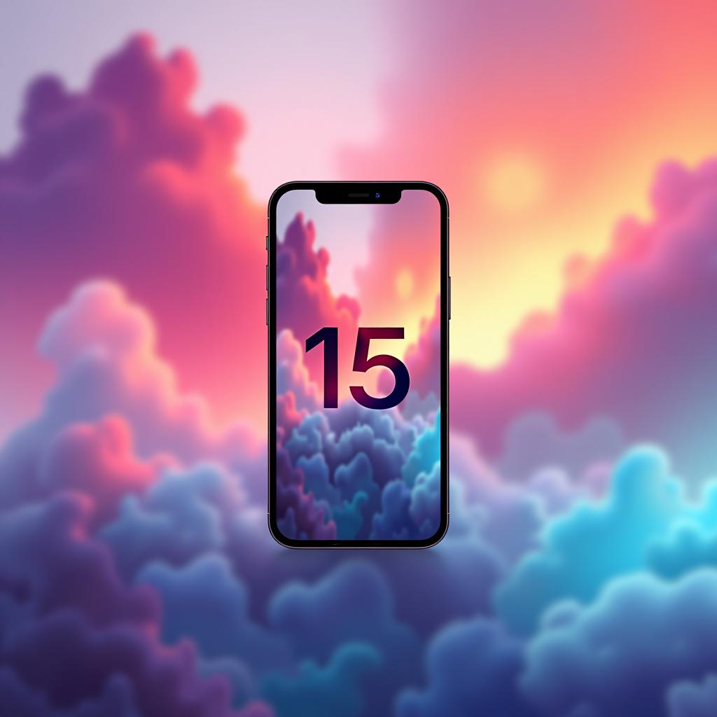  iphone 15 on a beautiful background.