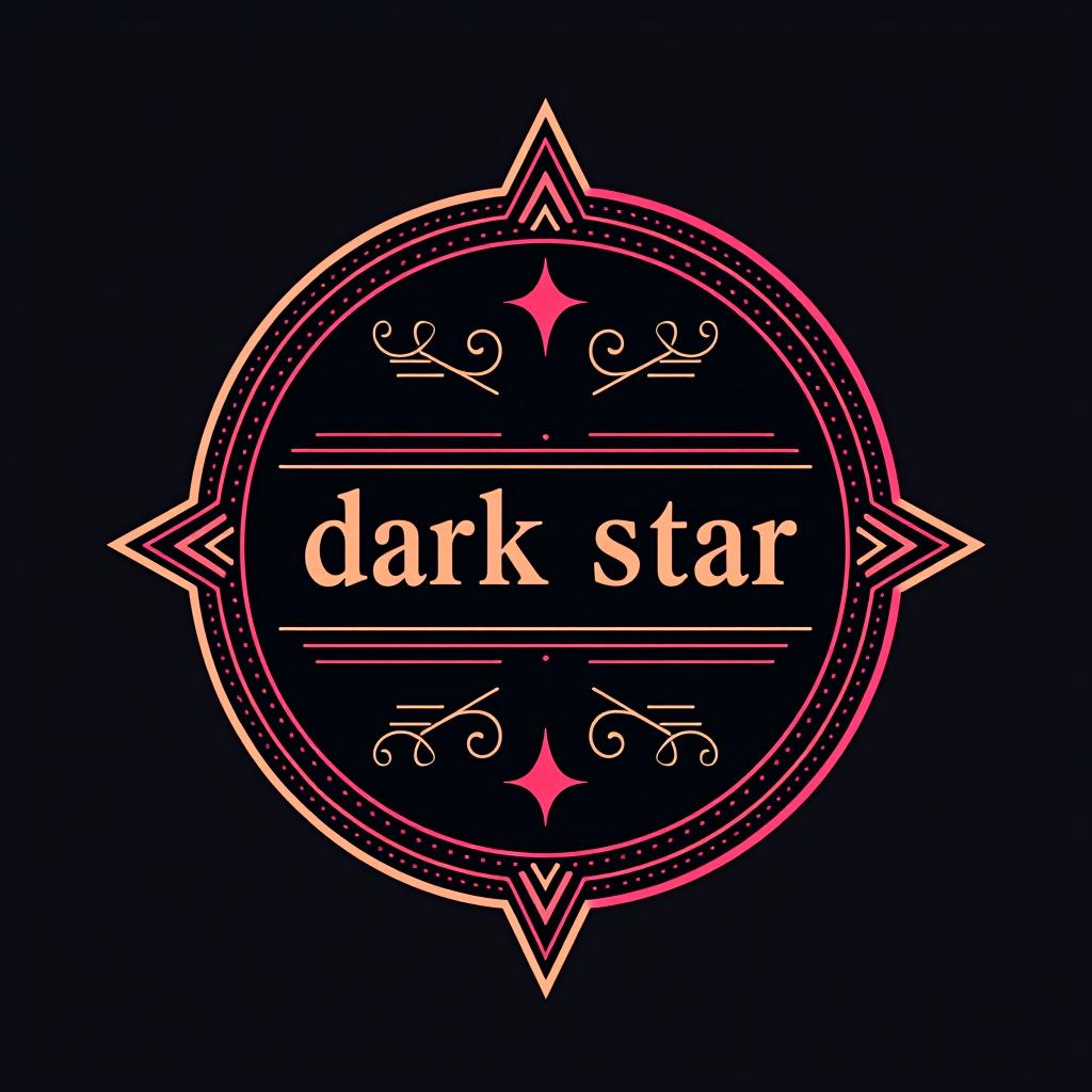  design a logo, crea un logo para un mini bar , colorido y elegante , with the text 'dark star'.