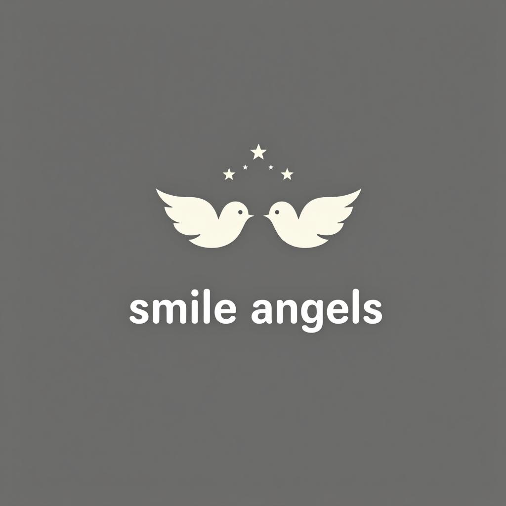  design a logo, in a minimalism style. 水彩スタイル、水のロゴ、水色のグラデーションカラー、白背景。, with the text 'smile angels'.