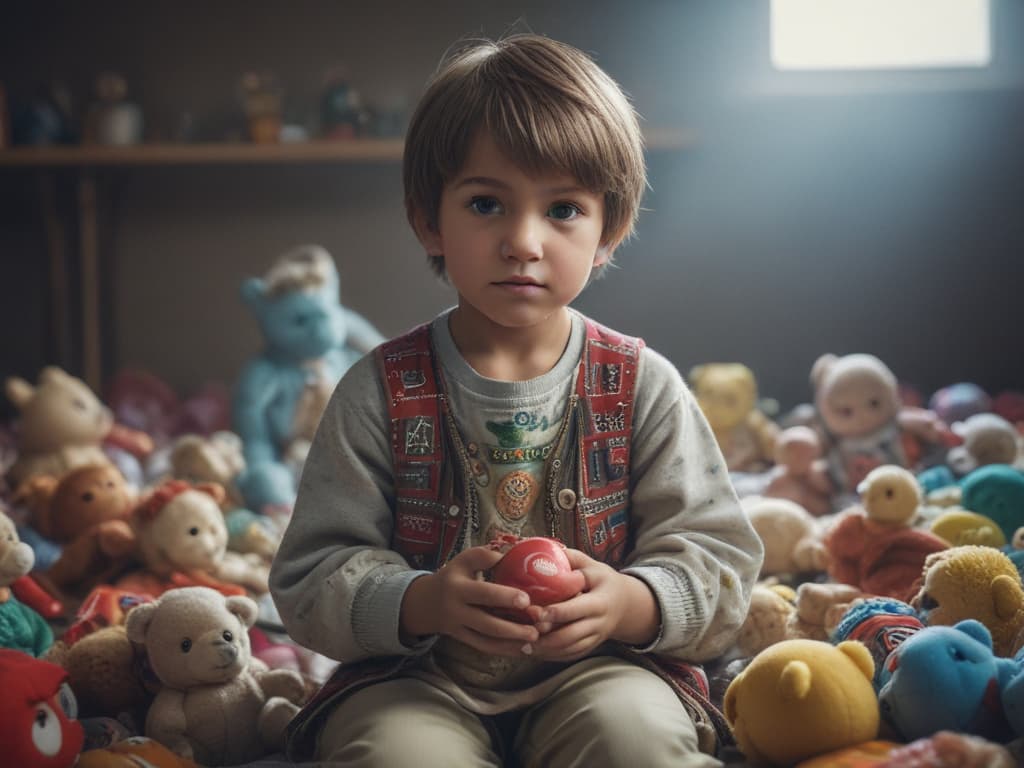 ultra realistic ((ultra realistic ((a child donating toys to a charity)))) hyperrealistic, full body, detailed clothing, highly detailed, cinematic lighting, stunningly beautiful, intricate, sharp focus, f/1. 8, 85mm, (centered image composition), (professionally color graded), ((bright soft diffused light)), volumetric fog, trending on instagram, trending on tumblr, HDR 4K, 8K