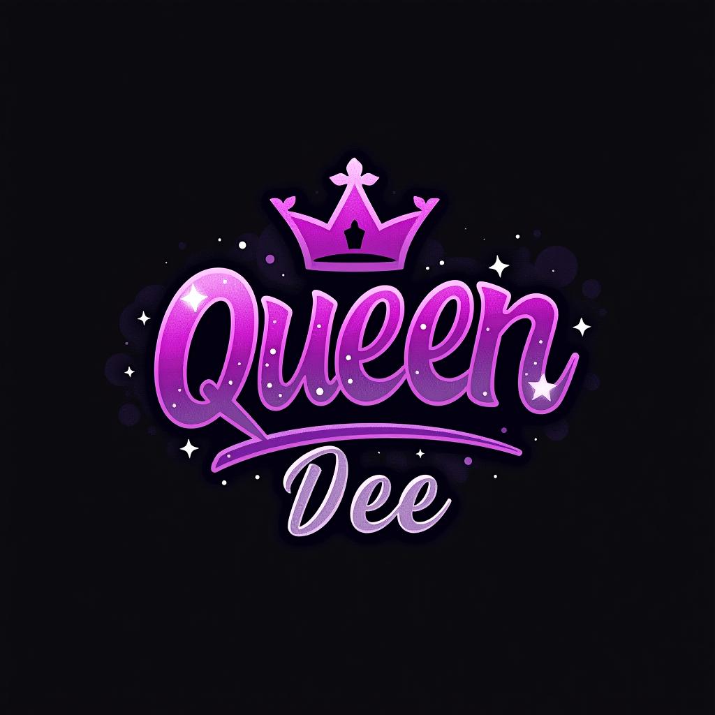  design a logo, princess black and purple graffiti , with the text 'queen dee'.