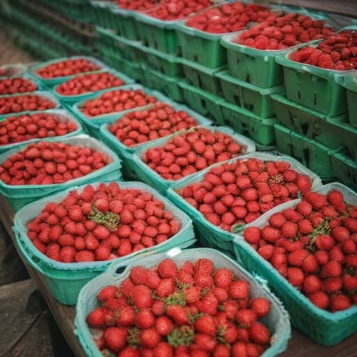 Baskets of strawberries