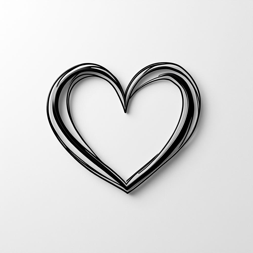  minimalistic icon of a heart, smooth black lines, centered on a white background, clean design, monochrome palette., high quality, high details, hd, perfect composition, 4k epic detailed, highly detailed, sharp focus, high resolution