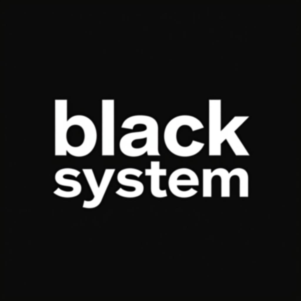  design a logo, black system, with the text 'black system'.