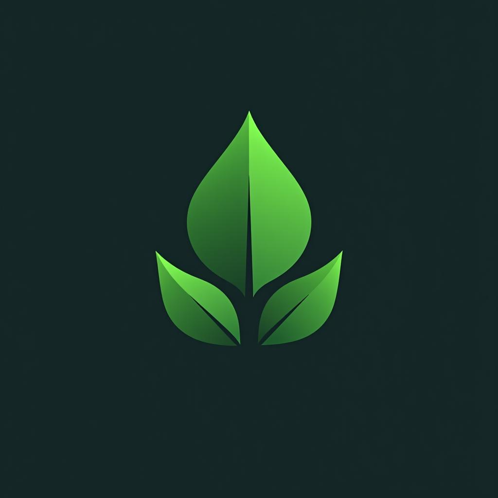  design a logo, minimalist geometric logo of green leaf vector graphic