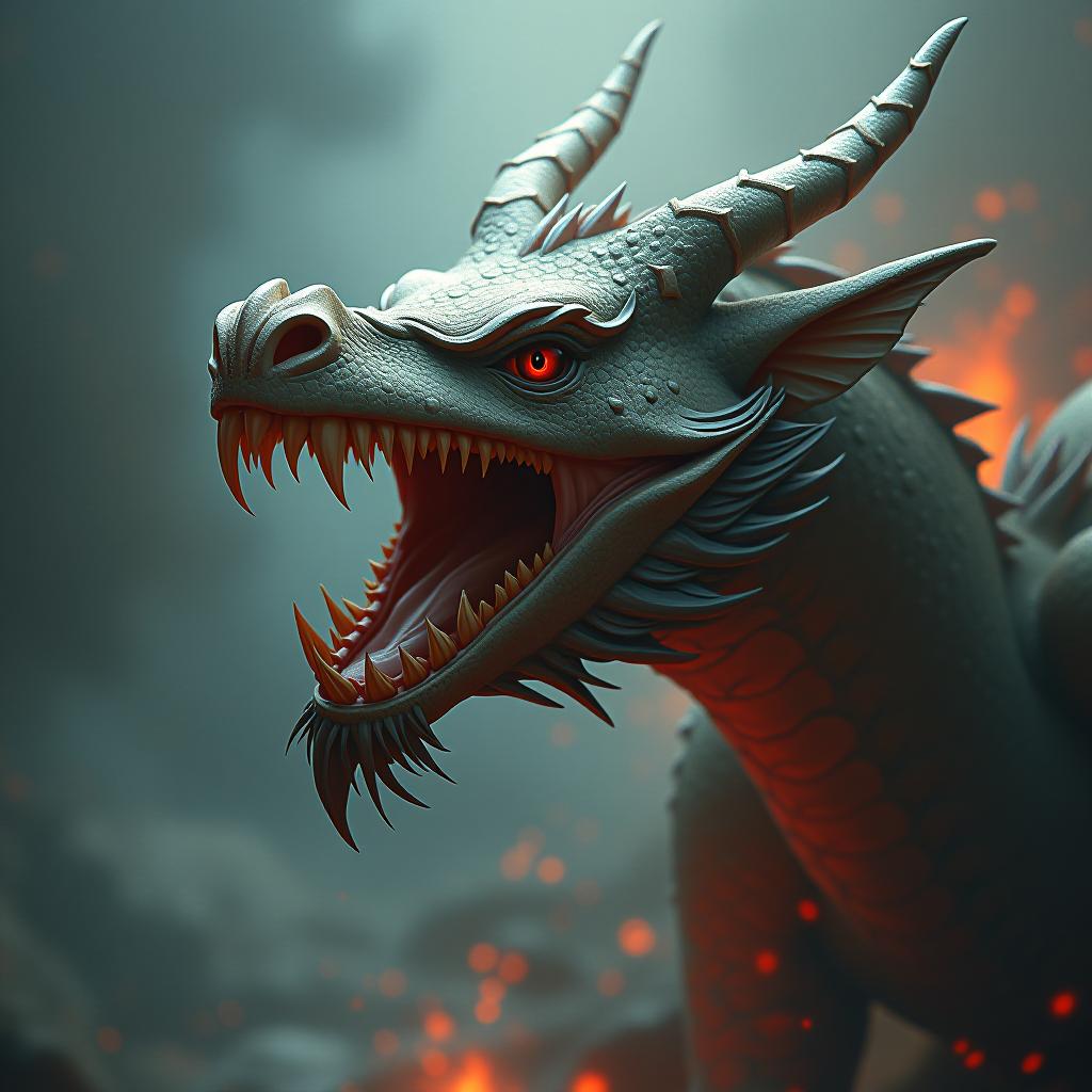  generate a mythological creature called rubu lalima with a dragon like face.