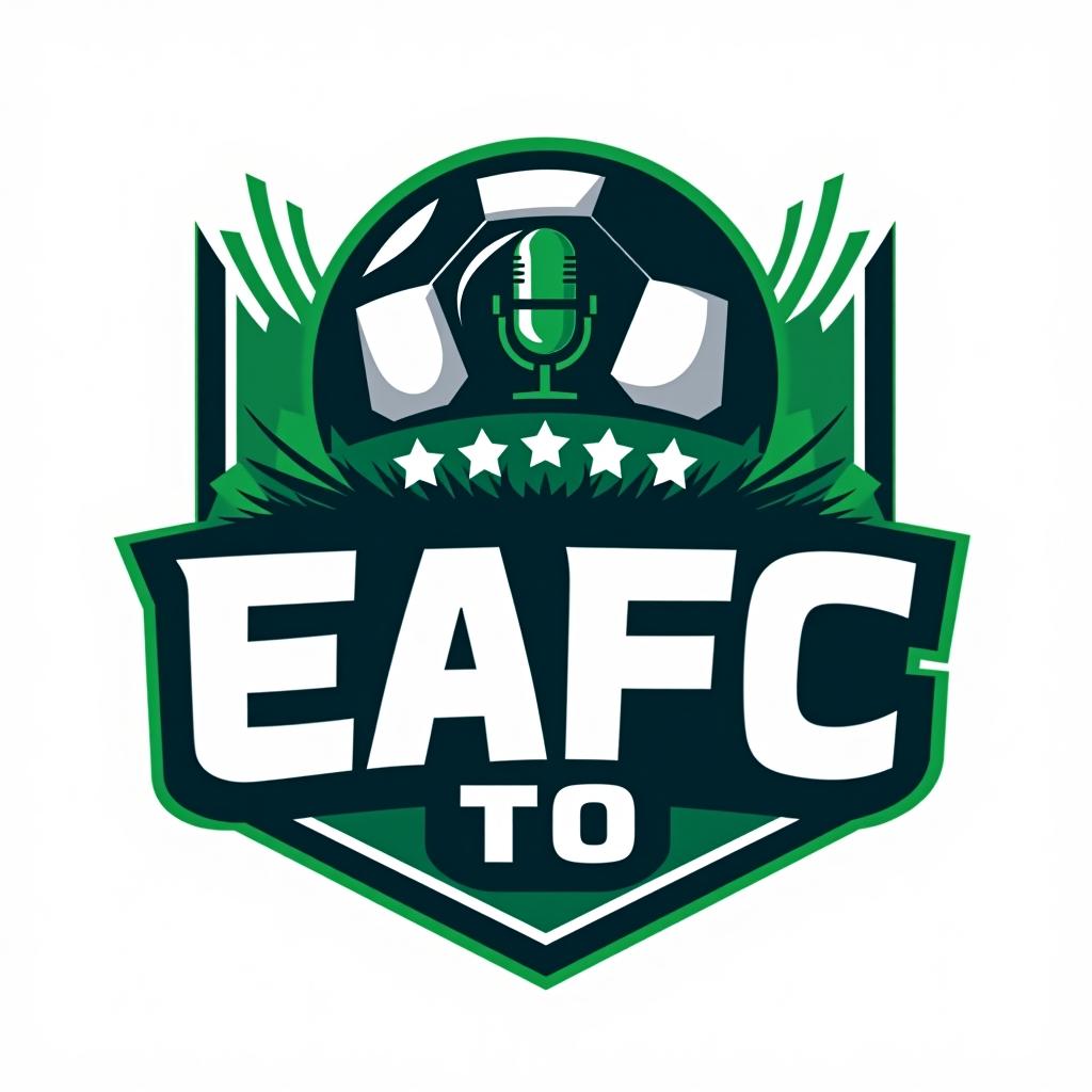  design a logo, "crear un logo que represente nuestra cuenta de youtube enfocada en contenido relacionado con eafc, podcast, reviews del juego y jugadores del mismo. incluir las iniciales de los creadores (j, f y n) de forma creativa. incorporar elementos como un balón de fútbol, un micrófono y estrellas para representar podcast, reviews y calidad respectivamente. utilizar una paleta de colores energética con tonos de verde, azul y blanco, y una tipografía moderna con un ligero toque deportivo. el logo debe transmitir dinamismo, pasión por el fútbol y modernidad. se valora la originalidad y la capacidad de representar claramente nuestra temática de contenido."