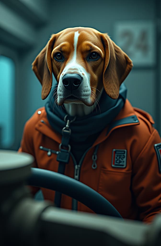  crie a imagem de um beagle dirigindo um submarino e o submarino quebrado, realistic, portrait, art by donato giancola and greg rutkowski, realistic face, digital art, trending on artstation hyperrealistic, full body, detailed clothing, highly detailed, cinematic lighting, stunningly beautiful, intricate, sharp focus, f/1. 8, 85mm, (centered image composition), (professionally color graded), ((bright soft diffused light)), volumetric fog, trending on instagram, trending on tumblr, HDR 4K, 8K