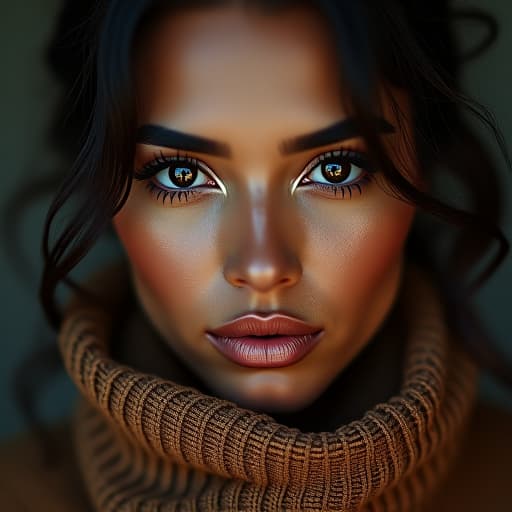  close up photo of hispanic woman hyperrealistic, full body, detailed clothing, highly detailed, cinematic lighting, stunningly beautiful, intricate, sharp focus, f/1. 8, 85mm, (centered image composition), (professionally color graded), ((bright soft diffused light)), volumetric fog, trending on instagram, trending on tumblr, HDR 4K, 8K