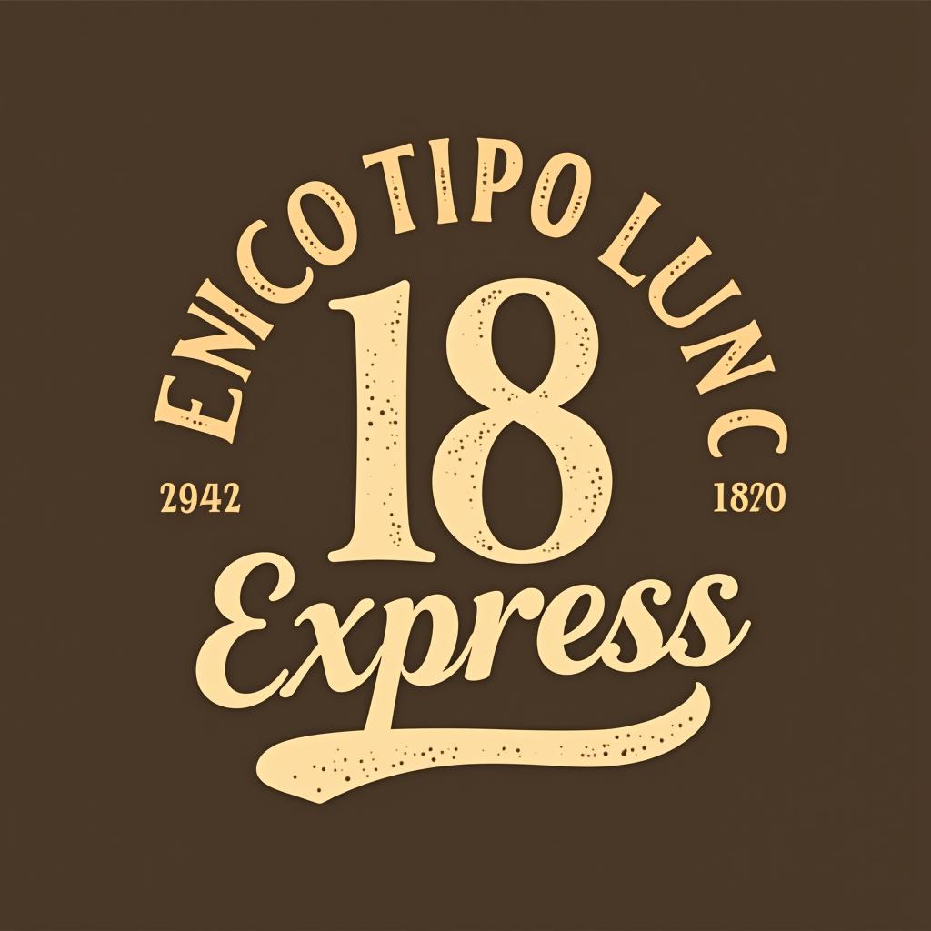  design a logo, vintage y moderno , referente a cafe pero tipo lunch , with the text '18 express '.