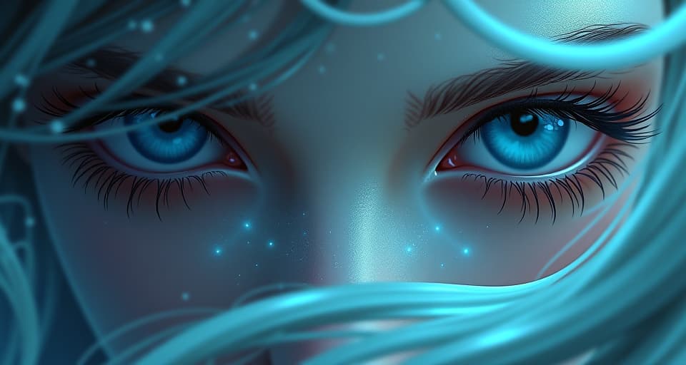  an ethereal stranger, eyes meeting yours, gravity like pull, intense connection. the style is digital art illustration,highly detailed, whimsical,magical, dreamlike atmosphere, realism and fantasy blend, smooth, glossy textures,luminous quality, wonder and enchantment.