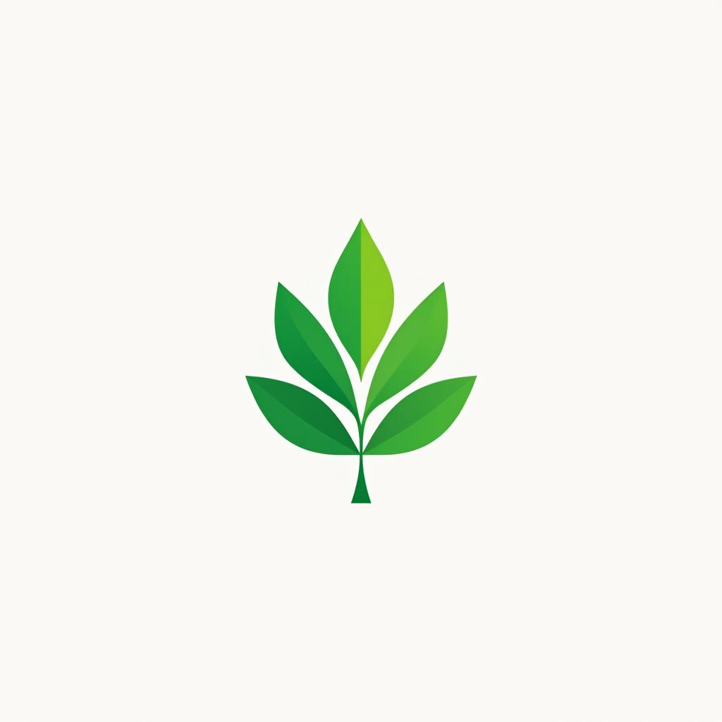  design a logo, minimalist geometric logo of green leaf vector graphic