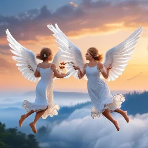 Des anges en plein vol with Nature background