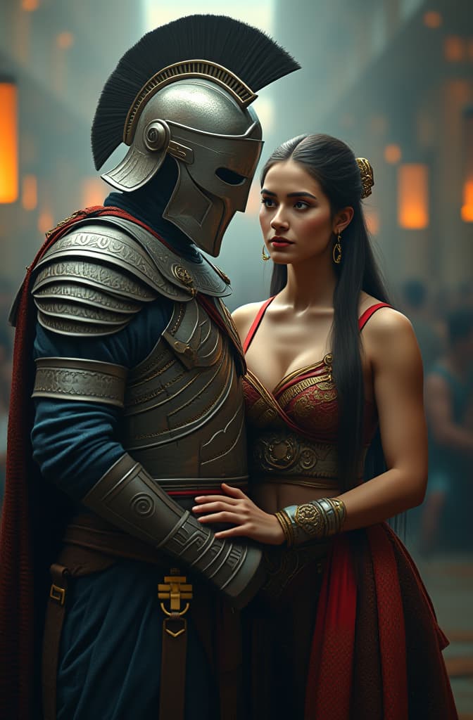  centurion hombre y mujer que son ayudantes de la catedra de neueropsicologia hyperrealistic, full body, detailed clothing, highly detailed, cinematic lighting, stunningly beautiful, intricate, sharp focus, f/1. 8, 85mm, (centered image composition), (professionally color graded), ((bright soft diffused light)), volumetric fog, trending on instagram, trending on tumblr, HDR 4K, 8K