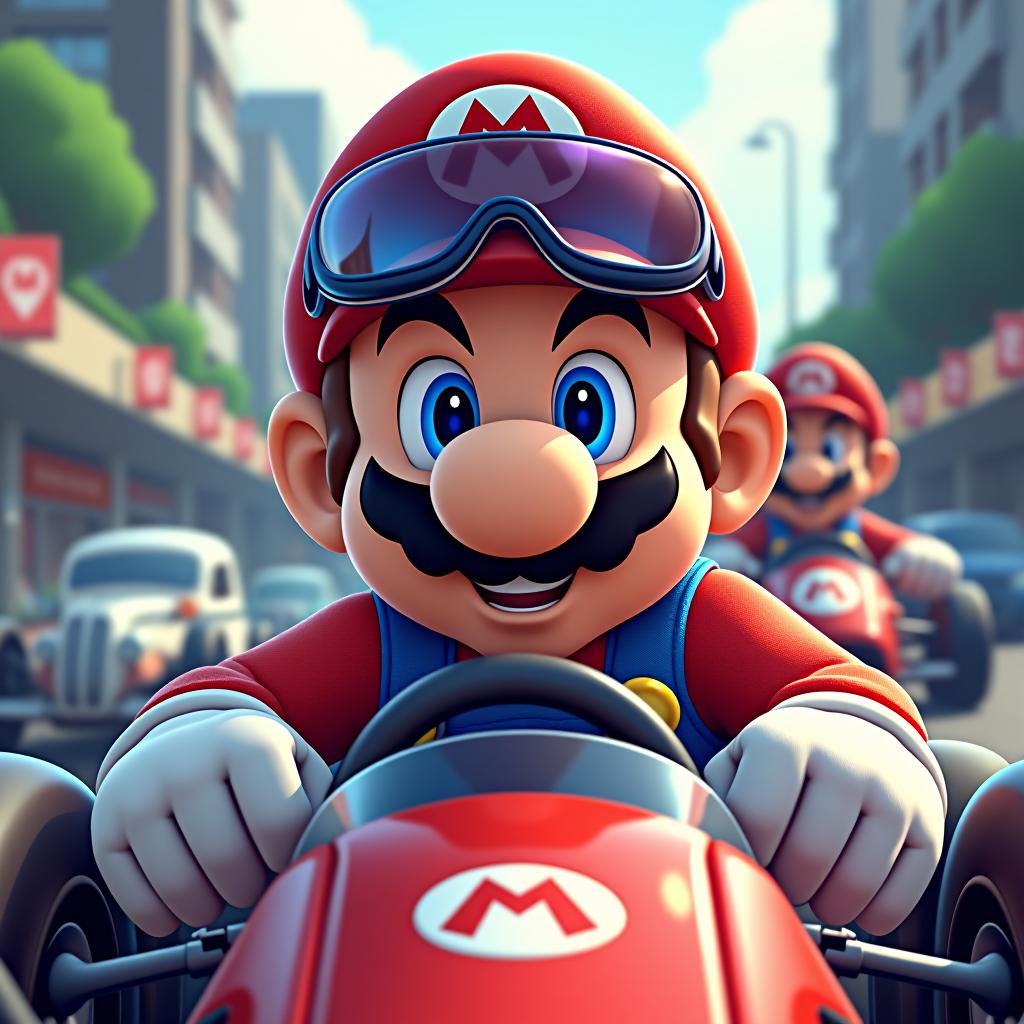  mario bros con traje de piloto de rally cars, estilo comic, hd, full color, racer champions, ilustración hot wheels, car prodrive hunter, fondo ciudad abstract con logos racer, anime, realistic shaded perfect face, fine details. anime. realistic shaded lighting by ilya kuvshinov krenz cushart katsuhiro otomo, magali villeneuve, artgerm, rutkowski jeremy lipkin and giuseppe dangelico pino and michael garmash and rob rey hyperrealistic, full body, detailed clothing, highly detailed, cinematic lighting, stunningly beautiful, intricate, sharp focus, f/1. 8, 85mm, (centered image composition), (professionally color graded), ((bright soft diffused light)), volumetric fog, trending on instagram, trending on tumblr, HDR 4K, 8K