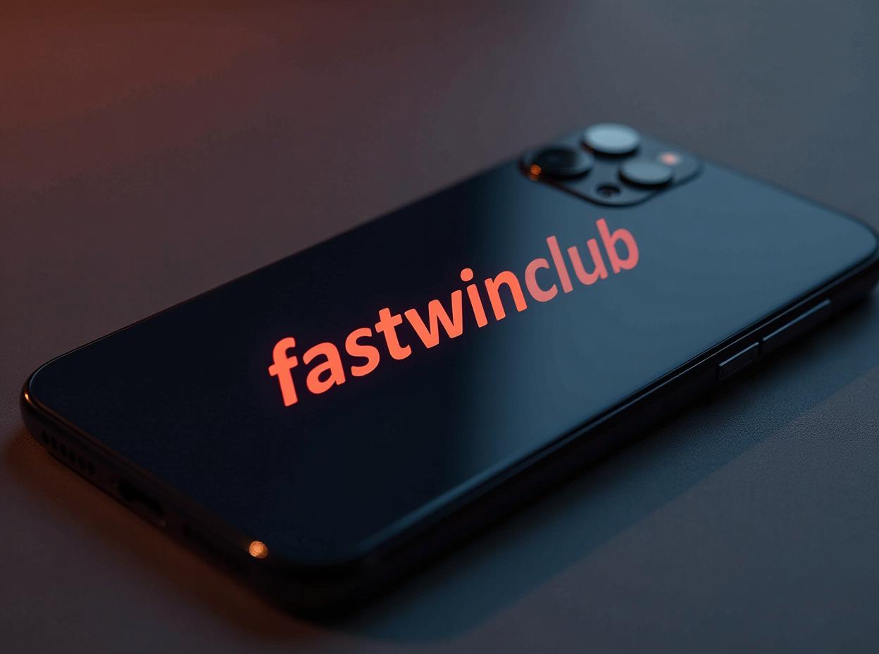  a phone that has text "fastwinclub", high quality, high details, hd, perfect composition, 4k epic detailed, highly detailed, sharp focus, high resolution