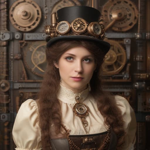 Sister Colette in Steampunk style with Binary background