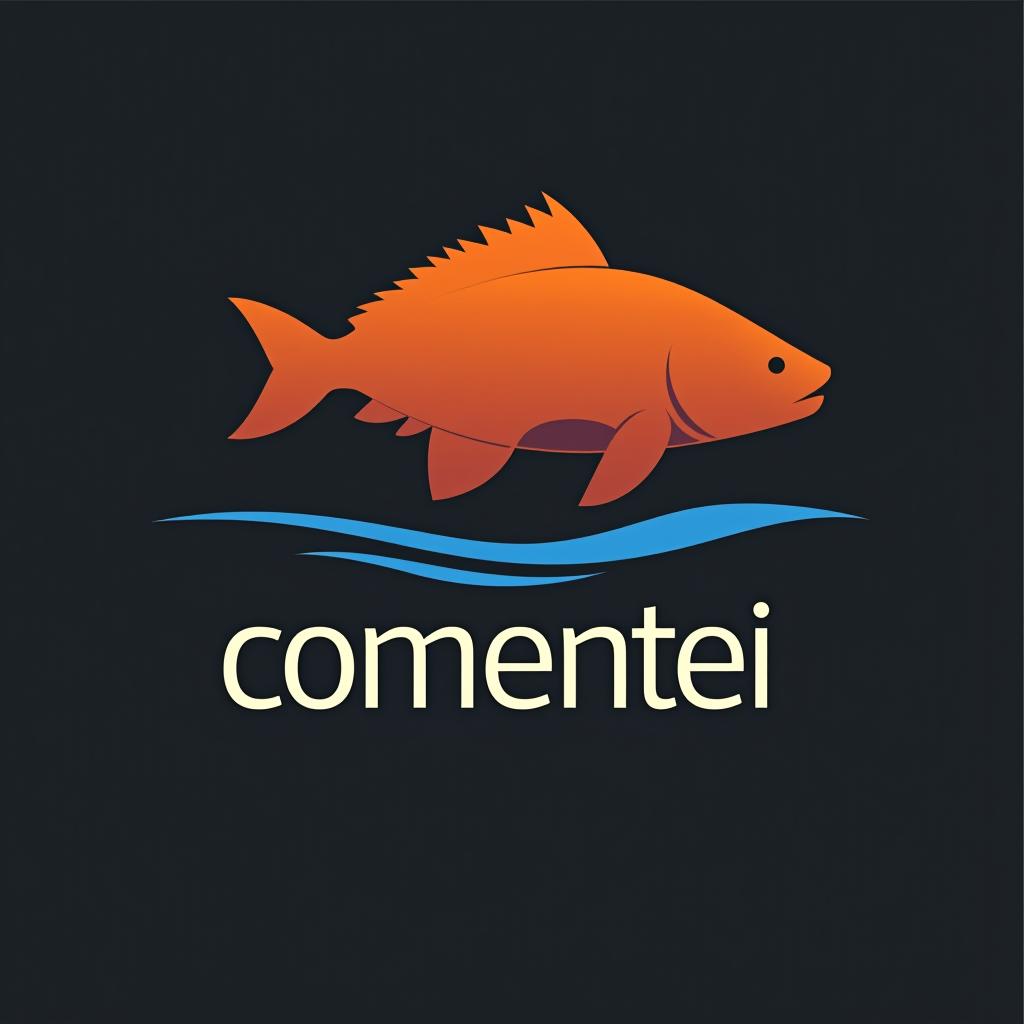  design a logo, comentei boca , with the text 'comentei '.