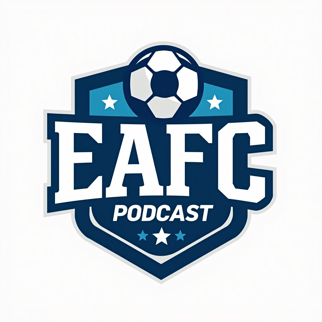  design a logo, crear un logo que represente nuestra cuenta de youtube enfocada en contenido relacionado con eafc, podcast, reviews del juego y jugadores del mismo. incluir las iniciales de los creadores : j, f y n de forma creativa en el logo . incorporar elementos como un balón de fútbol, un micrófono y estrellas para representar podcast, reviews y calidad respectivamente. utilizar una paleta de colores energética con tonos de azul y blanco, y una tipografía moderna con un ligero toque deportivo. el logo debe transmitir dinamismo, pasión por el fútbol y modernidad. se valora la originalidad y la capacidad de representar claramente nuestra temática de contenido. incluye obligatoriamente nuestras iniciales en el logo en letras más