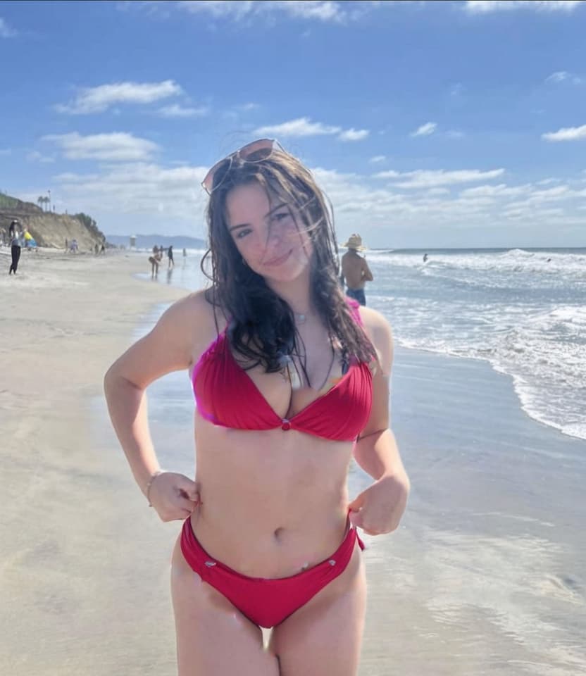 hot, red bikini, busty