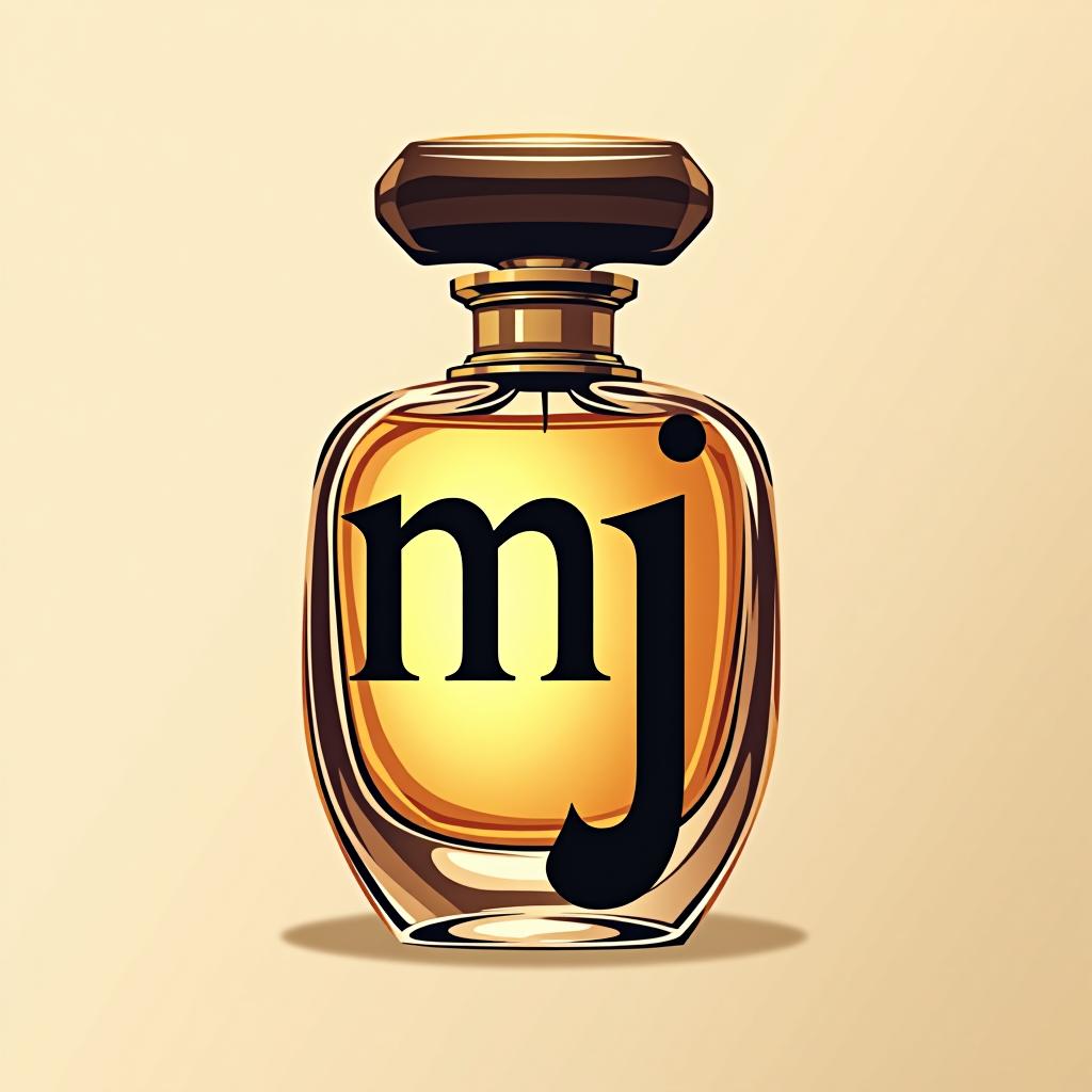  design a logo, frasco de perfume integrado: diseñar las letras “mj” para que formen la silueta de un frasco de perfume estilizado. por ejemplo, la “m” puede ser la parte superior del frasco y la “j” puede seguir la forma de la base.