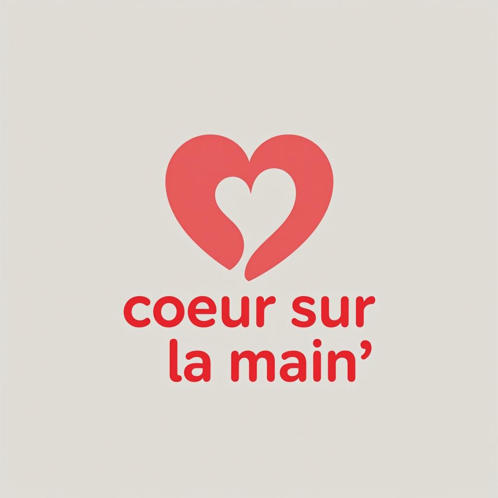  design a logo, logo pour institut manucure , with the text 'coeur sur la main '.